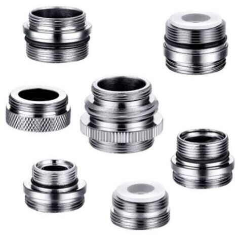 7-piece faucet adapter set, brass aerator adapter for kitchen sink, male/female faucet adapter for connecting a garden hose, water filter (1/4)