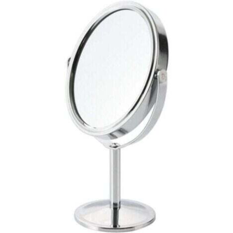 Makeup mirror with magnifying compartment, double-sided and 360° rotating, suitable for salon makeup, shaving, and facial treatments. (1/4)