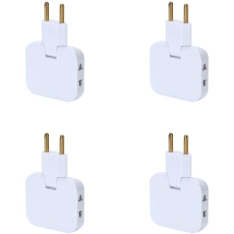 4x Flat Power Strip Behind Cabinet with 3 Outlets, Flat Plug with 180° Swivel Connection, Wall Mounted with Multi-Outlet Adapter, 16A/250V (1/3)