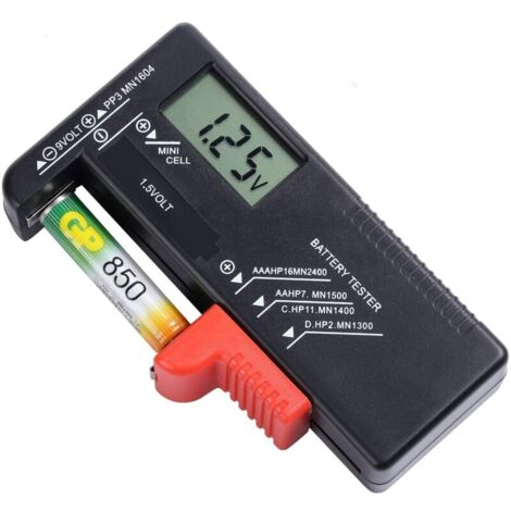 Digital Battery Tester for AA, AAA, C, D, PP3, 9V, 1.5V, Button Cell Batteries - Works without Batteries (1/4)
