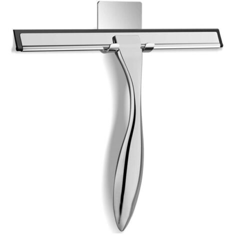 Multi-purpose stainless steel shower scraper for glass shower doors with adhesive hook, bathroom cleaning tools, household window mirror scraper, cleaning (1/4)