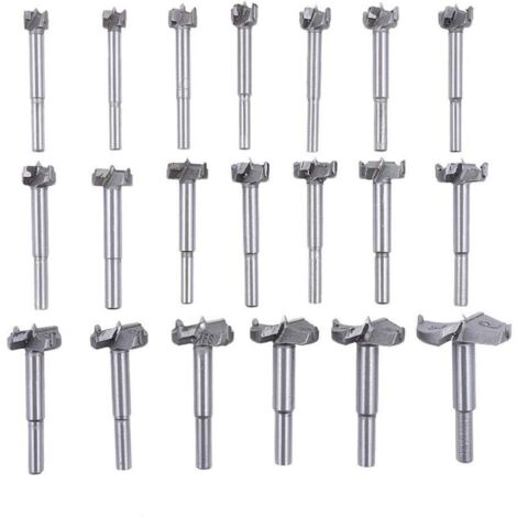 20-piece drill bits, tungsten steel hole saw set for woodworking, wood auger opener, round shank drilling and cutting tool (14 mm-50 mm) (1/4)