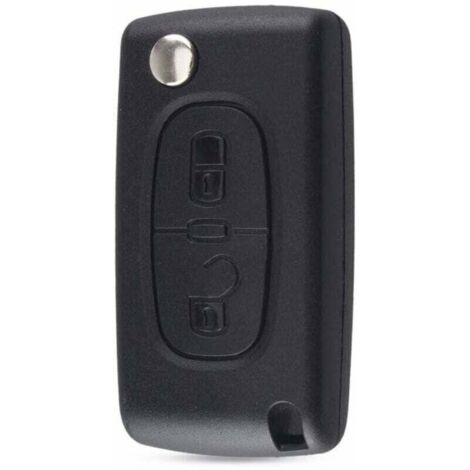 Key Shell Compatible with Peugeot 107 207 307 308 407 2 Buttons CE0536 Grooveless Blade Battery in Shell LO-Ron