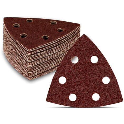 25-Piece Sanding Triangles, 80 Grit Each, 93 x 93 x 93 mm, for Delta Sanders, Self-Adhesive Abrasive Triangles (1/4)