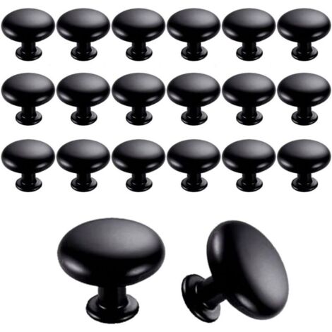 20PCS Door Knobs Drawer Knobs 30mm Vintage Handles Furniture Knobs for Kitchen Cabinets (Black) (1/4)