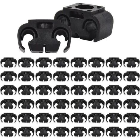 50-piece automotive brake hose clamps, 2-point mounting bracket, double clamp, black plastic, universal automotive parts
