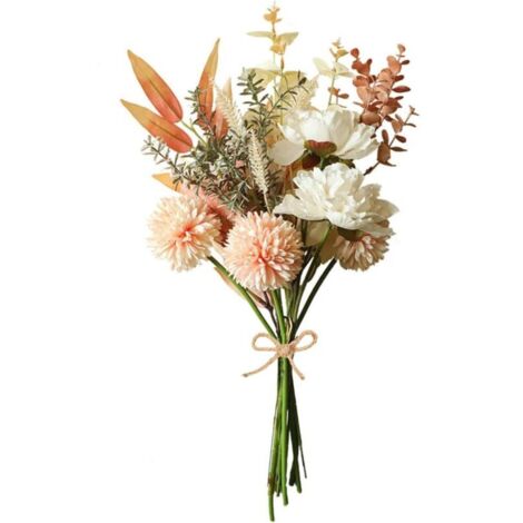 Artificial Flowers, Faux Silk Plants, Hydrangea Flower Bouquet for Home, Wedding Arrangements, Floral Centerpiece (Champagne) (1/4)