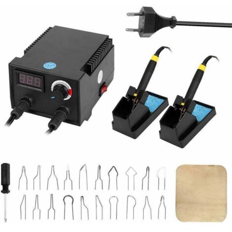 Multifunctional Electric Pyrography Machine for Pumpkin Wood, with 100W Digital Display and 20 Heating Heads. (1/4)