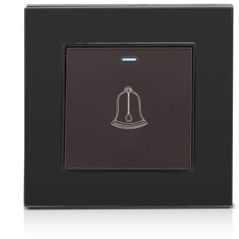 Tempered glass panel doorbell wall doorbell switch push button 220 250 V hotel/home appliances (1/4)