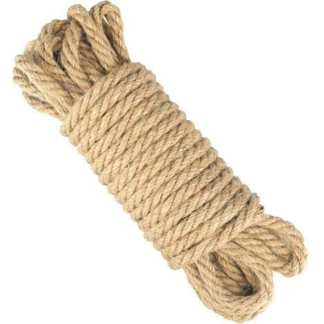 8mm Jute Rope, Strong Hemp Rope, Twine for DIY and Gardening Decoration Applications (10 Meters)