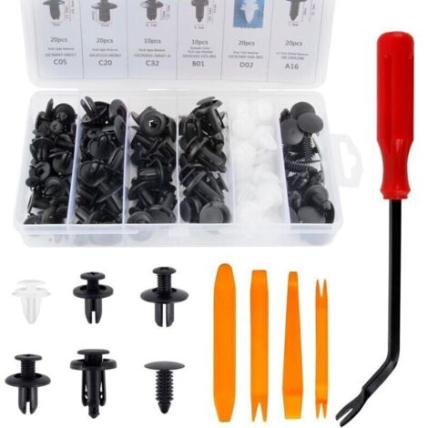 Pack of 105 universal plastic fixing clips for car door trim - For all VW Benz BMW vehicles (1/4)