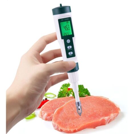 Digital pH Meter for Food: Accurate pH Tester for Water, Cheese, Sourdough, Preserves, Meat, and Solid Samples Portable pH Tester for Aquariums and Applications