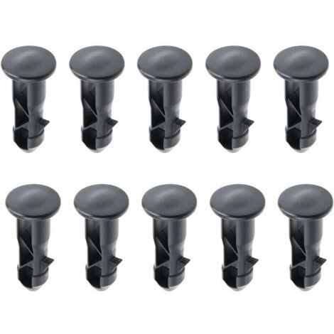 65 x 18mm Pack of 10 Black Plastic Hinge Pins for Wheeled Bin Lids, for 240L Domestic and Commercial Bins