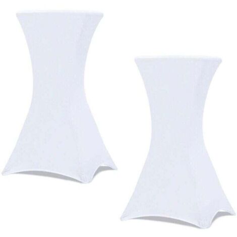 Set of 2 white covers for 105cm folding high table (1/4)