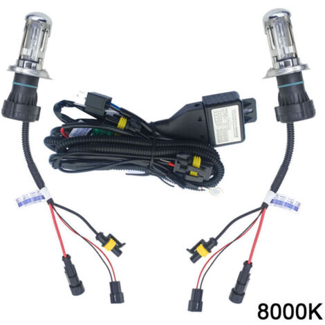 Xenon HID LED Bulb Lamp,35W H4 Xenon HID Bi-Xenon Hi/Lo Dual Beam Replacement Bulbs - 8000K (1/4)