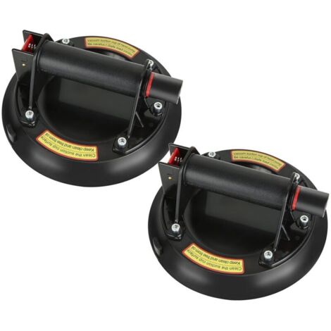 Set of 2 Professional Tile Suction Cups, 220KG Professional Glass Suction Cup Vacuum Glass Suction Cup for Moving Tiles, Glass, Bay Windows, Panels & More - Red and Black (1/4)