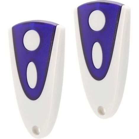 2-Pack Garage Door Remote Control for Novoferm, 433.92MHz, 2 Channels, Garage Door Remote Control for Novotron 502/504/512/514 (with 2 Extra Batteries) - White and Blue