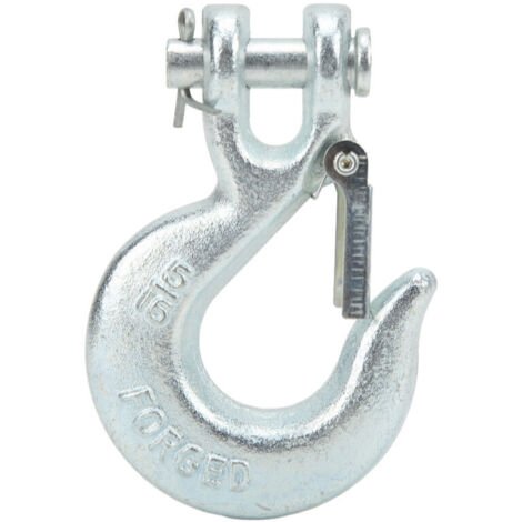 5/16" Sliding Clevis Hook with Safety Latch Heavy Duty Carbon Steel Tow Hook for Trailer Winch (1/4)