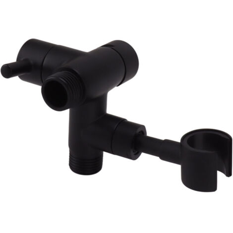 Shower head diverter, water separator, shower arm, diverter for hand shower and fixed spray head 108 black (1/4)