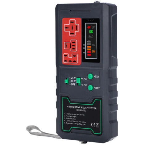 Automotive relay tester, US plug 100V to 240V, EU plug 125V to 250V conversion, for car and motorcycle maintenance