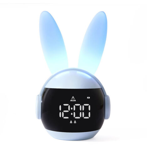 Children's Alarm Clock, Day/Night Alarm Clock with 6 Alarm Modes, 4 Volume Levels, Continuously Adjustable Lights, Time and Indoor Temperature Display (1/4)