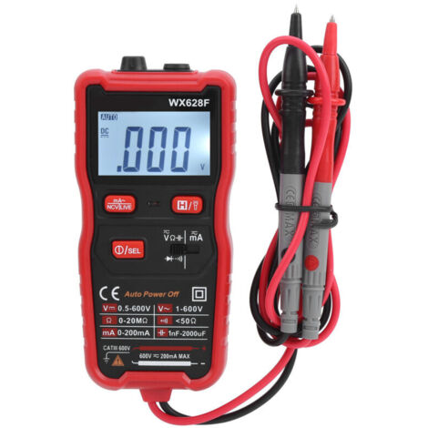 WX628F Digital Multimeter, Mini DC/AC Voltage Resistance Tester, Non-Contact Auto-Ranging (1/4)