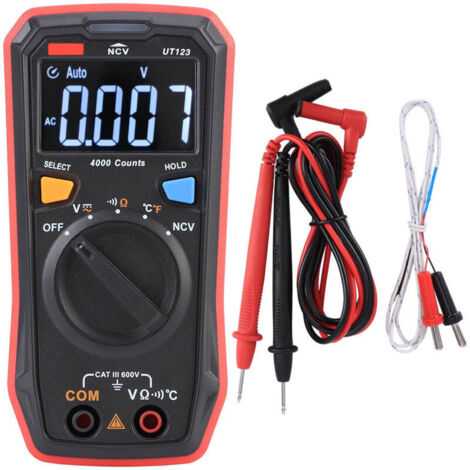 UT123 Color Display Digital Multimeter, AC/DC Voltage Resistance Frequency NVC Tester (1/4)