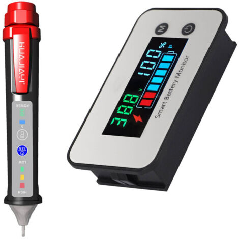 12V 24V 36V 48V 60V 72V Battery Monitor, Car Golf Cart Battery Tester, 7-100V Digital Battery Capacity, Voltage Monitor, Capacity Percentage Tester (1/4)