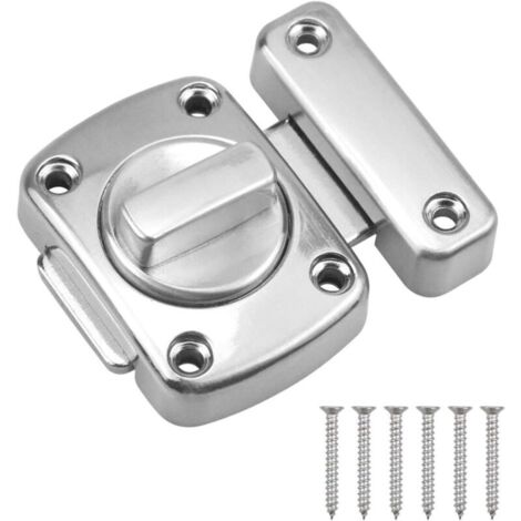 Small Door Latch, Security Door Lock, Zinc Alloy Locks, Latch for Bathroom, Bedroom, Toilet Door with 6 Screws (1/4)