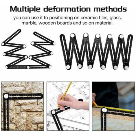 12 Fold Aluminum Alloy Multi Angle Measuring Ruler for Ceramic Tiles ...