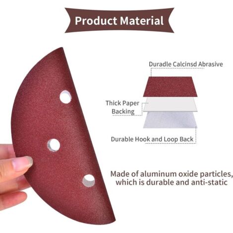 Pack of 50 150mm abrasive discs for random orbital sanders, 150 grit ...