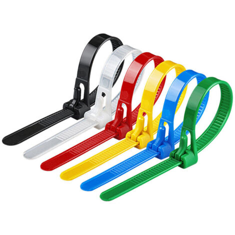 Reusable Plastic Cable Ties 4x150mm, Colored Cable Ties, Nylon Cable Ties, UV Resistant Cable Ties - Pack of 360 Pieces