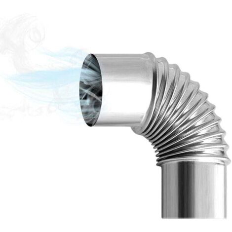 90° elbow pipe for stove - Ø 60 mm - Steel - Elbow rain cap for stove
