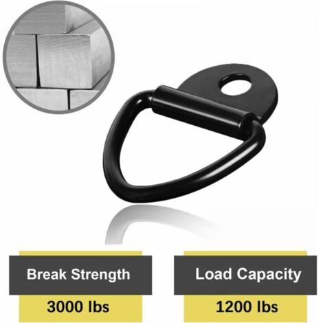 6-piece D-ring mounting tie-down ring 85x63mm, black carbon steel tie ...