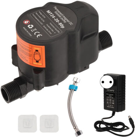 Fully automatic water booster pump, small low-noise shower recirculation pump, DC 24V, EU plug 100-240V