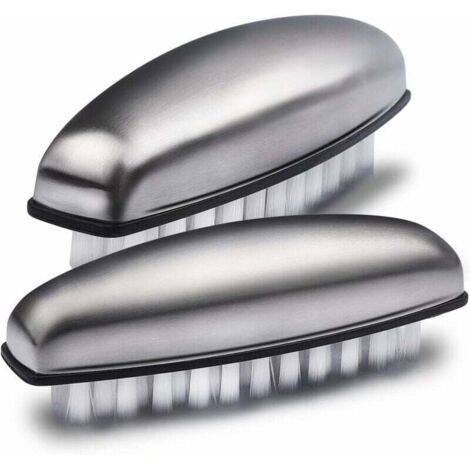 2-in-1 cleaning brush with anti-odor stainless steel soap and durable, ergonomic nylon nail brush