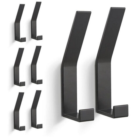 6-Piece Wall-Mounted Coat Rack, Modern Wall Hooks, Invisible Screw Wall Hooks, Coat Hooks for Jackets, Coats, Scarves, Handbags (Black) (1/4)