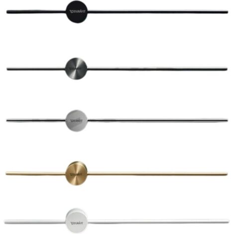 Duravit 50cm Wall-Mounted Towel Rail, No Drilling or Screw-On Required, Single Brass Bar, Elegant Gunmetal Grey Finish