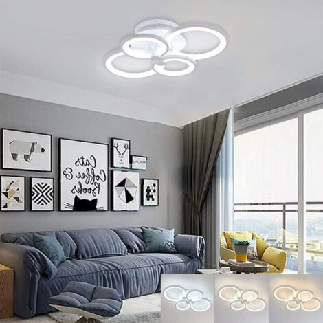 Modern dimmable LED ceiling light, 42W, 4800 lm, made of metal and acrylic, adjustable brightness and color temperature for living room, kitchen, bedroom, 3000-6500K (1/4)