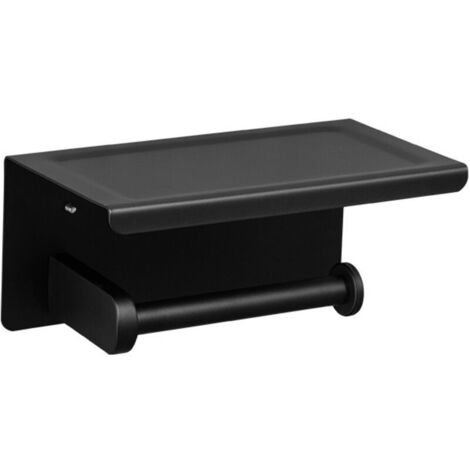 Black stainless steel wall-mounted toilet paper holder, convenient dispenser box for bathrooms, hotels, restrooms and offices