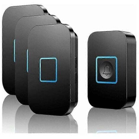 Wireless doorbell, 1000-foot operating range, waterproof doorbell kit, 2 receivers, 1 push button, 60 ringtones, 5 volume levels, wireless doorbell kit for home, office (1/4)
