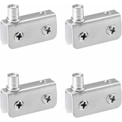 Pack of 4 Glass Door Pivot Hinges, Stainless Steel, Fits 5-8mm Glass