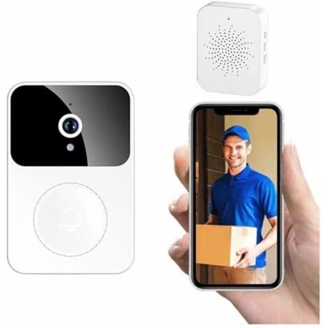 Doorbell and Chime Wireless Connected Doorbell with Surveillance Camera, Wifi Smart Camera, Video Recording, Doorbell (Type-C), Multiple Ringtones, Rechargeable, Smartphone Connection (1/4)