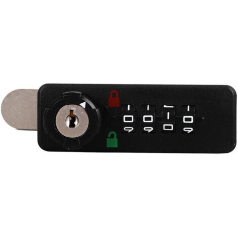 Cabinet Locks, Latch-to-Latch, 4-Digit Mechanical Dial Combination Lock, Keyless Filing Cabinet Lock with Wardrobe Lock, for Cabinet (1/4)