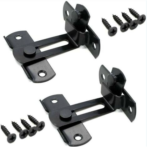 Anti-theft door latch, corner latch, sliding door lock - 90 degrees, black, 76.2cm, 2pcs