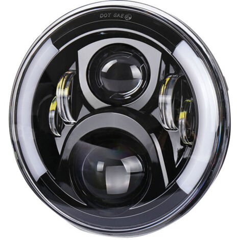 12V/24V LED Motorcycle Headlights, Round Retro Turn Signals, 7-Inch Jeep Wrangler Headlight Replacement (1/4)