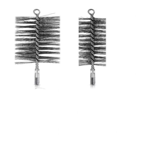 3-Piece Chimney Cleaning Brush Set, 70mm and 120mm, Stove Pipe Brushes, Steel Wire Chimney Brushes with Flexible Push Rod, Chimney and Boiler Cleaning Kit (1/4)