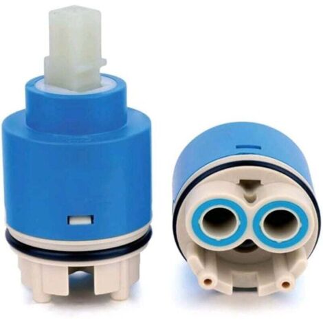 Pack of 2 ceramic tap cartridges for bathroom and kitchen mixer taps - 35 mm