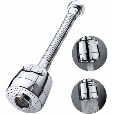 360° Swivel Faucet Aerator – Kitchen/Bath Faucet Head with 2 Modes, Water Saving and Spray, Easy to Install (1/4)