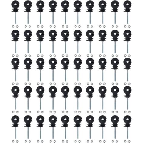 Pack of 50 electric fence insulators, screw-in ring insulators, electric fence accessories, grid system accessories, ring insulator tube for animal husbandry